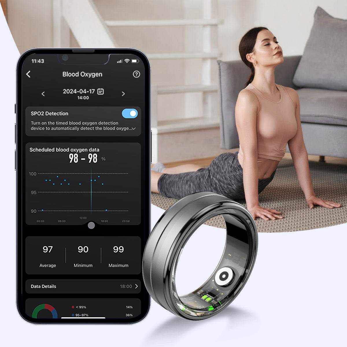 COLMI Smart Ring R06 blood oxygen